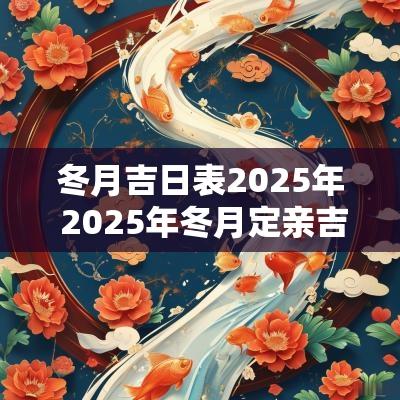 冬月吉日表2025年 2025年冬月定亲吉日