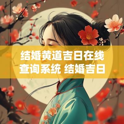 结婚黄道吉日在线查询系统 结婚吉日查询教程网站