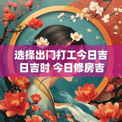 选择出门打工今日吉日吉时 今日修房吉日吉时