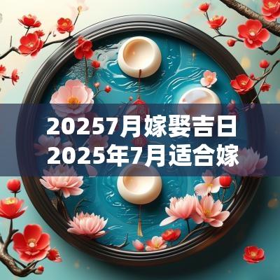 20257月嫁娶吉日 2025年7月适合嫁娶的日子一览表