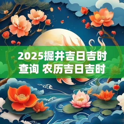 2025掘井吉日吉时查询 农历吉日吉时查询2025