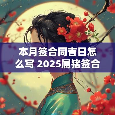 本月签合同吉日怎么写 2025属猪签合同吉日