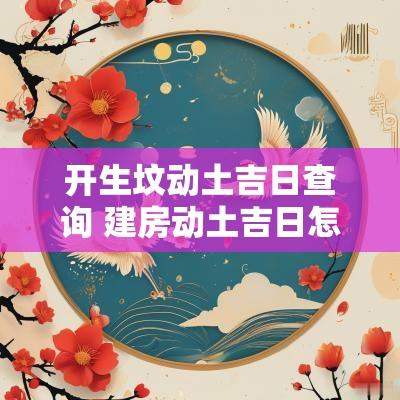 开生坟动土吉日查询 建房动土吉日怎么看