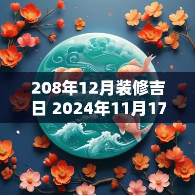 208年12月装修吉日 2025年11月17日的装修吉日