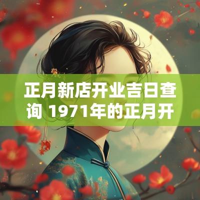 正月新店开业吉日查询 1971年的正月开业吉日