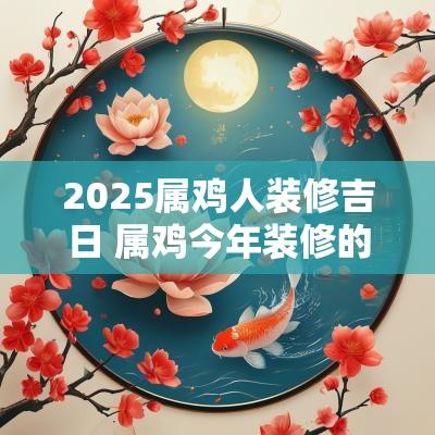 2025属鸡人装修吉日 属鸡今年装修的最佳日子2025