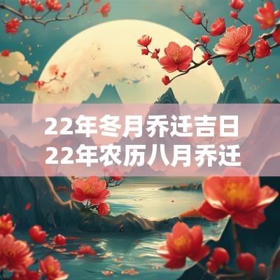 22年冬月乔迁吉日 22年农历八月乔迁新居吉日一览表