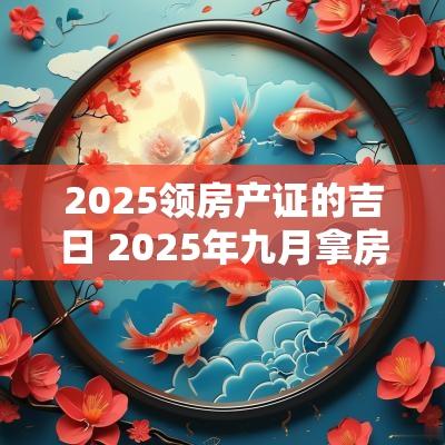 2025领房产证的吉日 2025年九月拿房产证的吉日