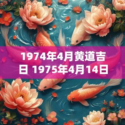 1974年4月黄道吉日 1975年4月14日黄道吉日