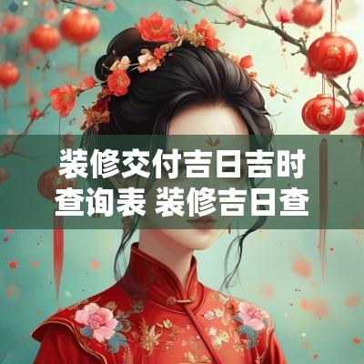 装修交付吉日吉时查询表 装修吉日查询