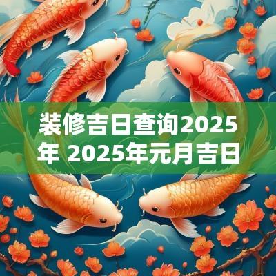 装修吉日查询2025年 2025年元月吉日查询
