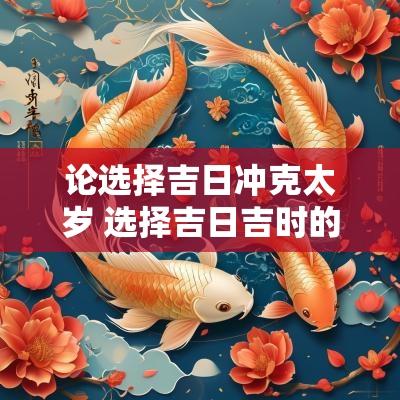 论选择吉日冲克太岁 选择吉日吉时的标准