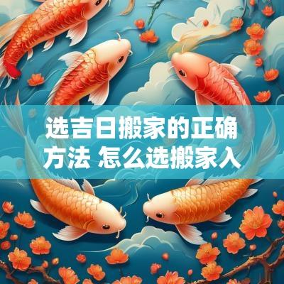 选吉日搬家的正确方法 怎么选搬家入宅吉日