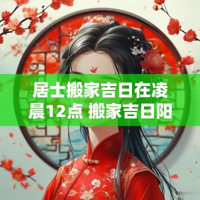 居士搬家吉日在凌晨12点 搬家吉日阳历十一月