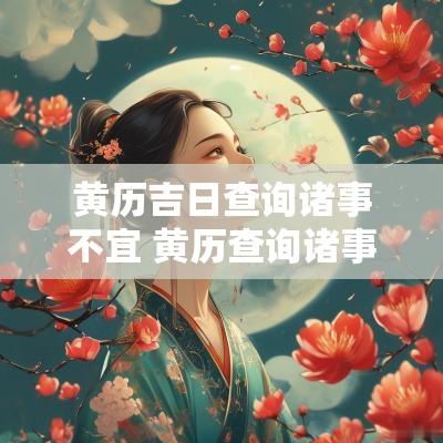 黄历吉日查询诸事不宜 黄历查询诸事不宜