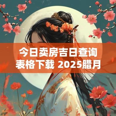 今日卖房吉日查询表格下载 2025腊月卖房吉日