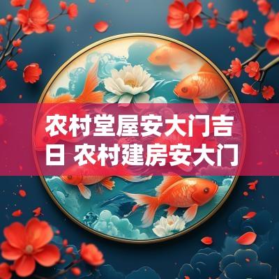 农村堂屋安大门吉日 农村建房安大门吉日