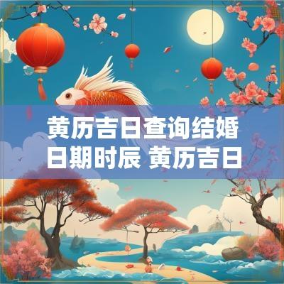 黄历吉日查询结婚日期时辰 黄历吉日查询婚嫁吉日