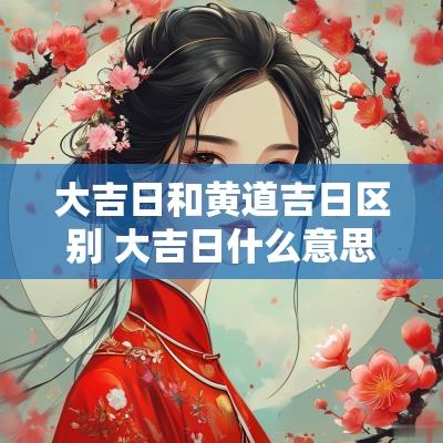 大吉日和黄道吉日区别 大吉日什么意思