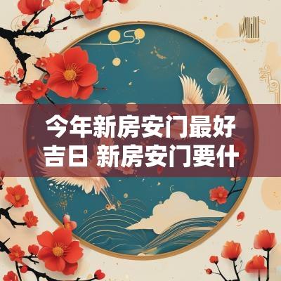今年新房安门最好吉日 新房安门要什么日期最佳