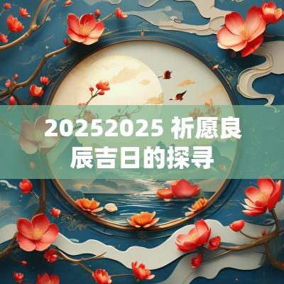 20252025 祈愿良辰吉日的探寻