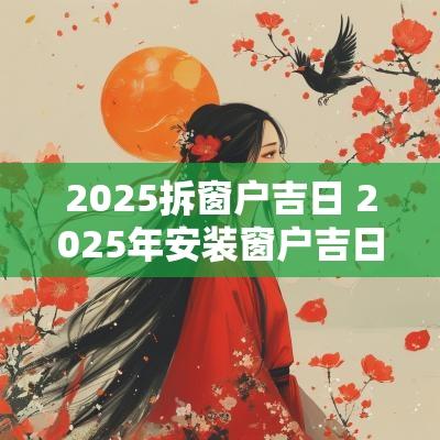 2025拆窗户吉日 2025年安装窗户吉日
