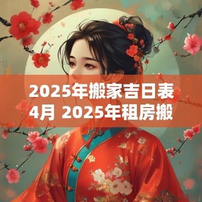 2025年搬家吉日表4月 2025年租房搬家吉日吉时