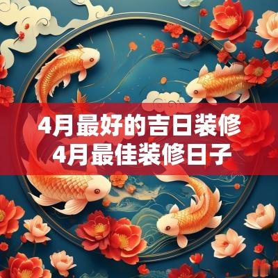 4月最好的吉日装修 4月最佳装修日子