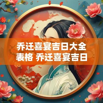 乔迁喜宴吉日大全表格 乔迁喜宴吉日大全8月