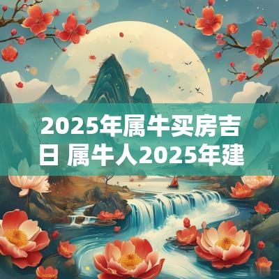 2025年属牛买房吉日 属牛人2025年建房的吉日