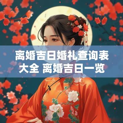 离婚吉日婚礼查询表大全 离婚吉日一览表八月