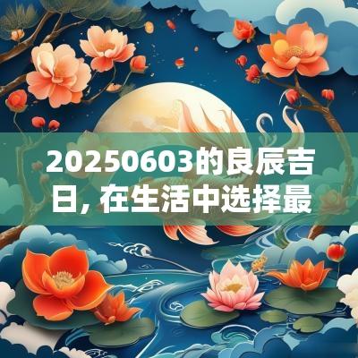 20250603的良辰吉日, 在生活中选择最佳时机