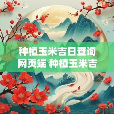 种植玉米吉日查询网页端 种植玉米吉日查询软件