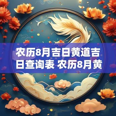农历8月吉日黄道吉日查询表 农历8月黄历黄道吉日查询表