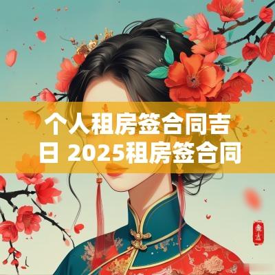 个人租房签合同吉日 2025租房签合同吉日