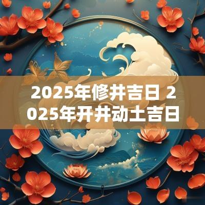 2025年修井吉日 2025年开井动土吉日