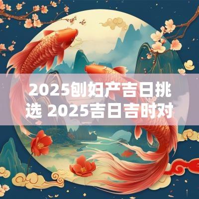 2025刨妇产吉日挑选 2025吉日吉时对照表