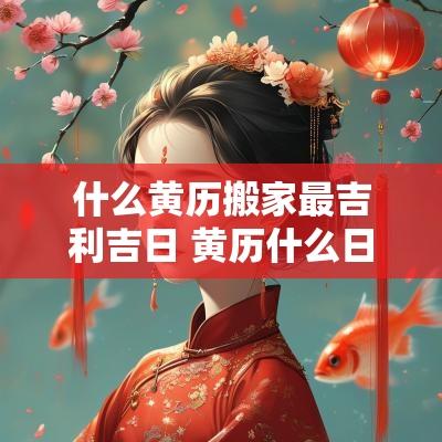 什么黄历搬家最吉利吉日 黄历什么日子搬家最好