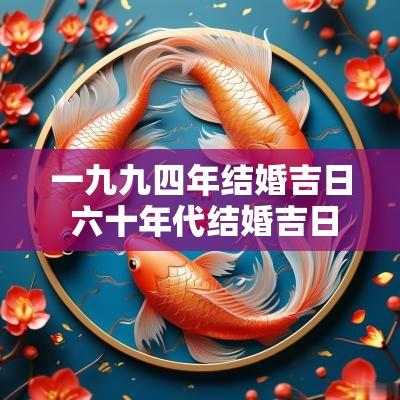 一九九四年结婚吉日 六十年代结婚吉日