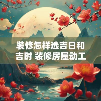 装修怎样选吉日和吉时 装修房屋动工吉日吉时表
