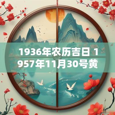 1936年农历吉日 1957年11月30号黄道吉日