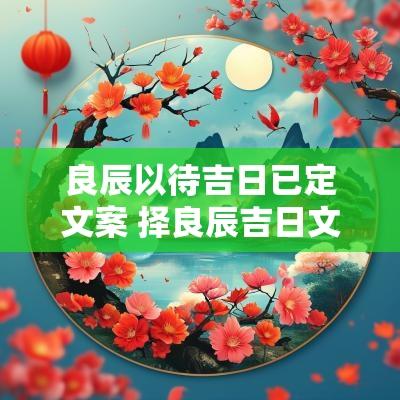 良辰以待吉日已定文案 择良辰吉日文案怎么写