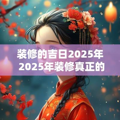 装修的吉日2025年 2025年装修真正的吉日