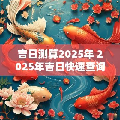 吉日测算2025年 2025年吉日快速查询