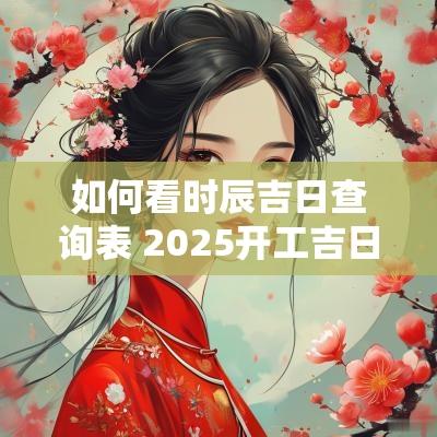 如何看时辰吉日查询表 2025开工吉日时辰查询表