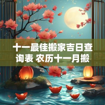 十一最佳搬家吉日查询表 农历十一月搬家吉日