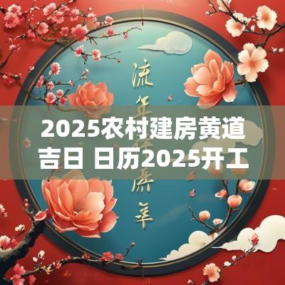 2025农村建房黄道吉日 日历2025开工黄道吉日