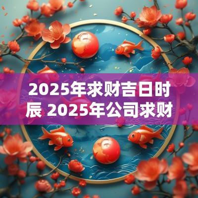 2025年求财吉日时辰 2025年公司求财吉日