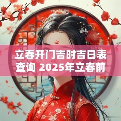 立春开门吉时吉日表查询 2025年立春前后吉日