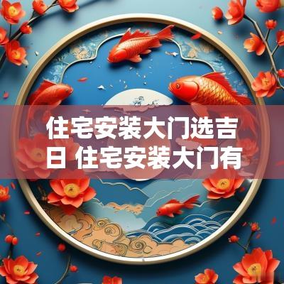 住宅安装大门选吉日 住宅安装大门有什么讲究